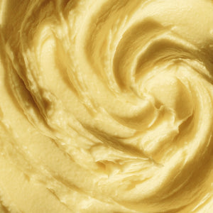 #scent_Lemon Blossom - Swirled yellow-toned shea butter texture, indicating a lemon blossom scent
