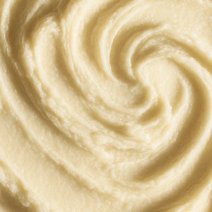 #scent_Unscented - Swirled and velvety texture of Unscented shea butter with a light, natural tone